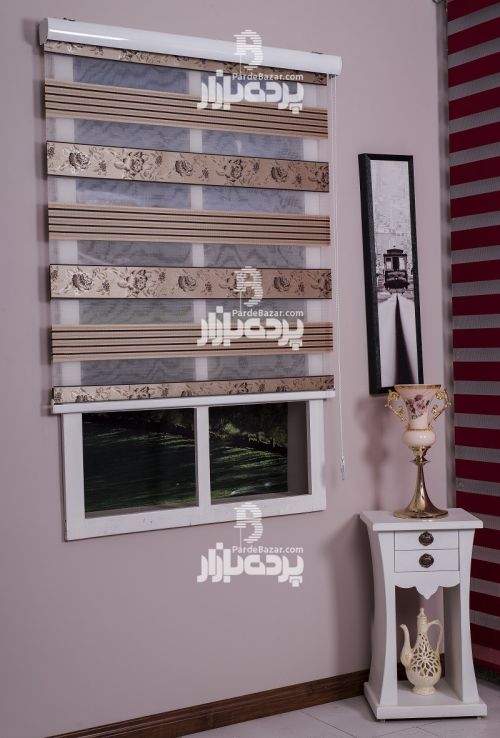 پرده زبرا مدل پلیسه طرح دار AZUSA V-03